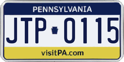 PA license plate JTP0115