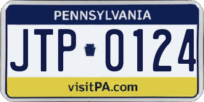 PA license plate JTP0124