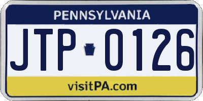 PA license plate JTP0126