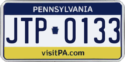 PA license plate JTP0133