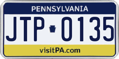 PA license plate JTP0135