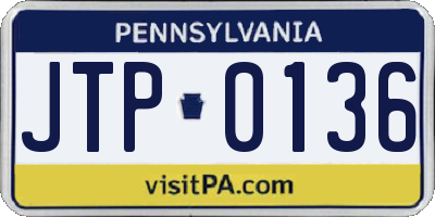 PA license plate JTP0136