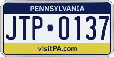 PA license plate JTP0137
