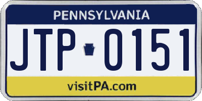 PA license plate JTP0151