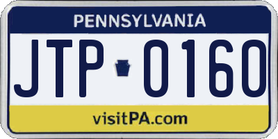 PA license plate JTP0160