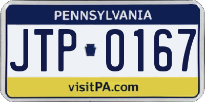 PA license plate JTP0167