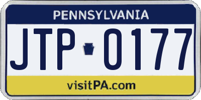 PA license plate JTP0177