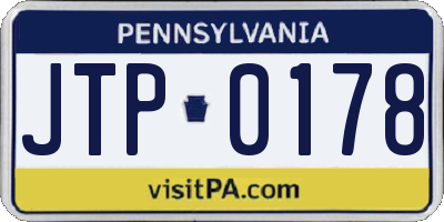PA license plate JTP0178