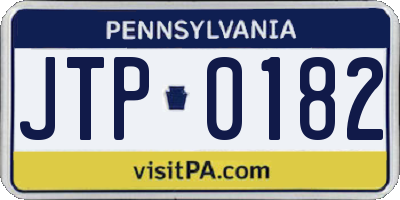 PA license plate JTP0182