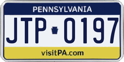 PA license plate JTP0197