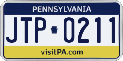 PA license plate JTP0211