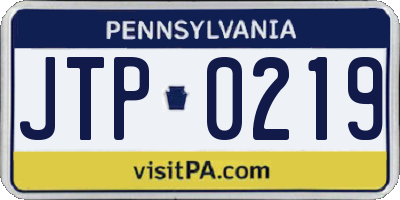 PA license plate JTP0219