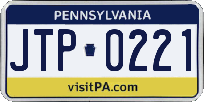 PA license plate JTP0221