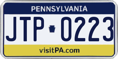 PA license plate JTP0223