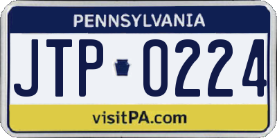 PA license plate JTP0224
