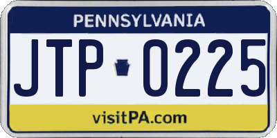 PA license plate JTP0225