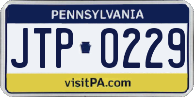 PA license plate JTP0229
