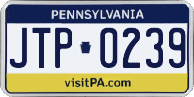 PA license plate JTP0239