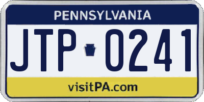 PA license plate JTP0241