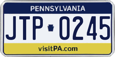 PA license plate JTP0245