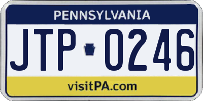PA license plate JTP0246