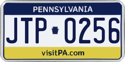 PA license plate JTP0256