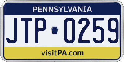 PA license plate JTP0259
