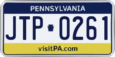 PA license plate JTP0261