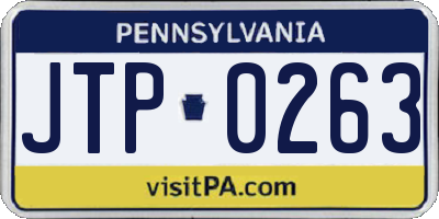 PA license plate JTP0263