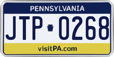 PA license plate JTP0268