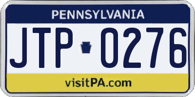 PA license plate JTP0276
