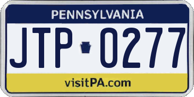PA license plate JTP0277