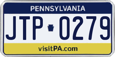 PA license plate JTP0279