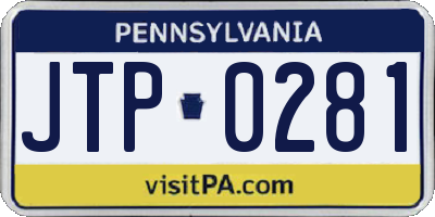 PA license plate JTP0281