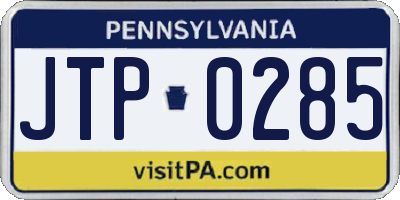 PA license plate JTP0285