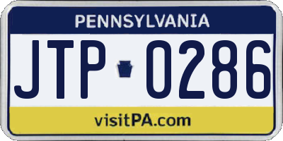 PA license plate JTP0286