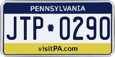 PA license plate JTP0290