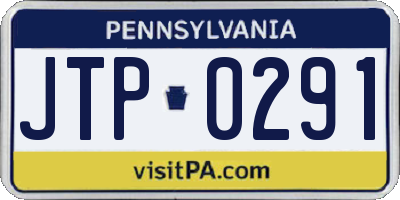 PA license plate JTP0291