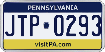 PA license plate JTP0293