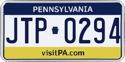 PA license plate JTP0294