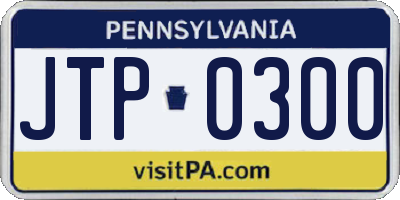 PA license plate JTP0300