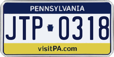 PA license plate JTP0318