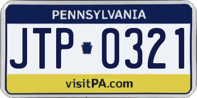 PA license plate JTP0321