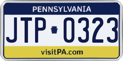 PA license plate JTP0323