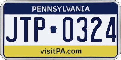 PA license plate JTP0324