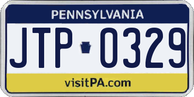 PA license plate JTP0329