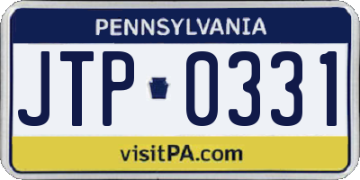 PA license plate JTP0331