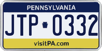 PA license plate JTP0332
