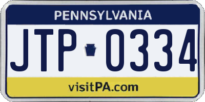 PA license plate JTP0334
