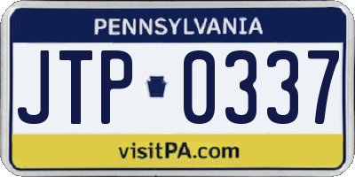 PA license plate JTP0337